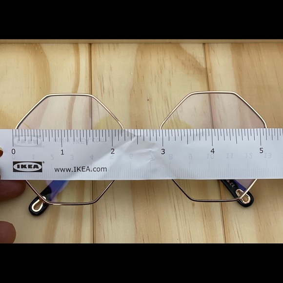 Geometric octagon clear glasses - Picture 4 of 9